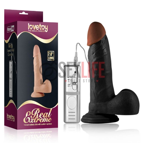 תמונה של דילדו שחור רוטט 15.2 ס"מ RealExtreme