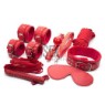 תמונה של סט אדום ופרוותי 7 חלקים – Red Plush Bondage Kit
