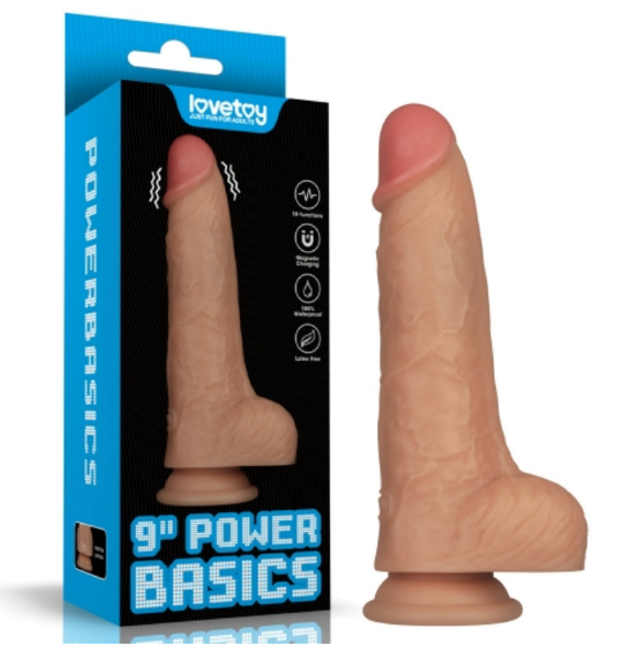 תמונה של דילדו רוטט ונטען 23 ס״מ עם בסיס הצמדה – Power Basics