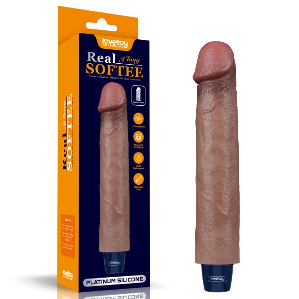 תמונה של דילדו רוטט ונטען 20 ס"מ REAL SOFTEE